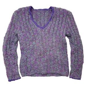 Handmade Purple Mohair knit sweater size M
